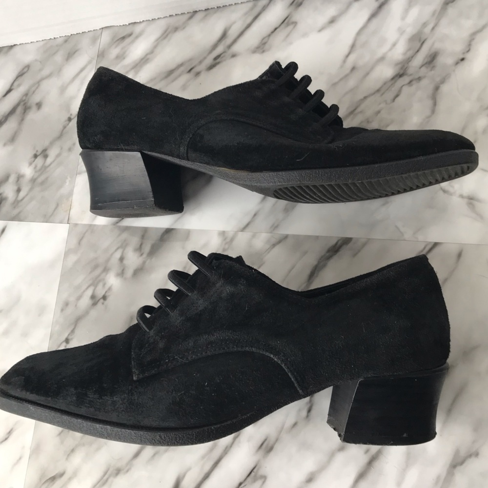 Vintage Mootsies Tootsies black suede pull on booties women’s size 6.5